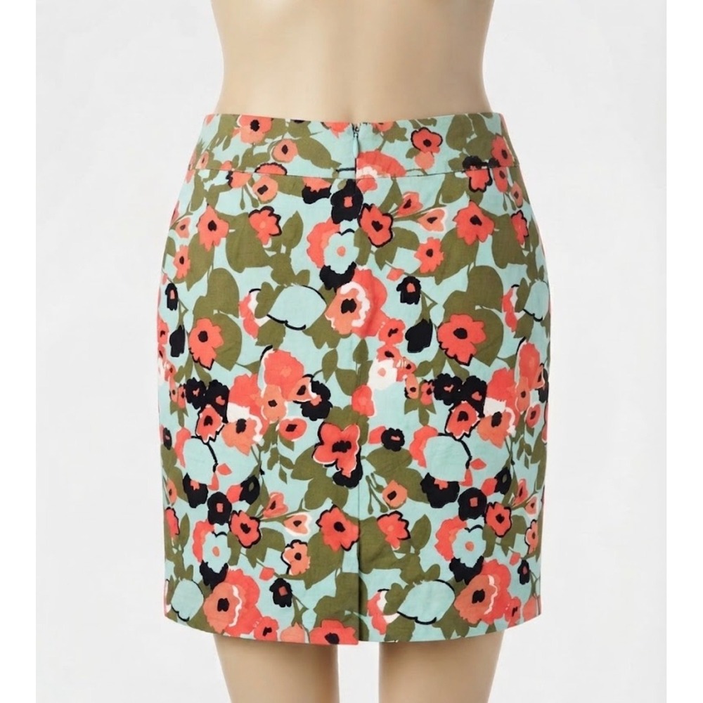 Lane Bryant Floral Pencil Skirt Size 26 Cotton Preppy Garden Retro Vibrant Mini